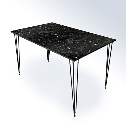 4 Kişilik 130X70 Masa Takımı (Mermer Desenli) + 4 Adet Tel Sandalye